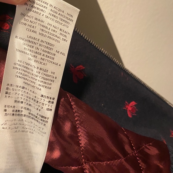 Gucci Men's Blue Wool Bomber Jacket With Bees And Stars Large Size 50 - Picture 9 of 11